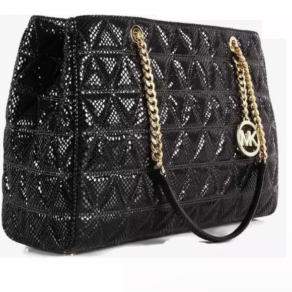 Michael Kors Susannah Quilted Embossed LeatherTote Designer Bag Handbag $498NWOT - Picture 2 of 5